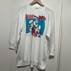 Vintage 80’S Cartoon Bunny Shop Till You Drop B.J. Frog Shirt Men's XL.